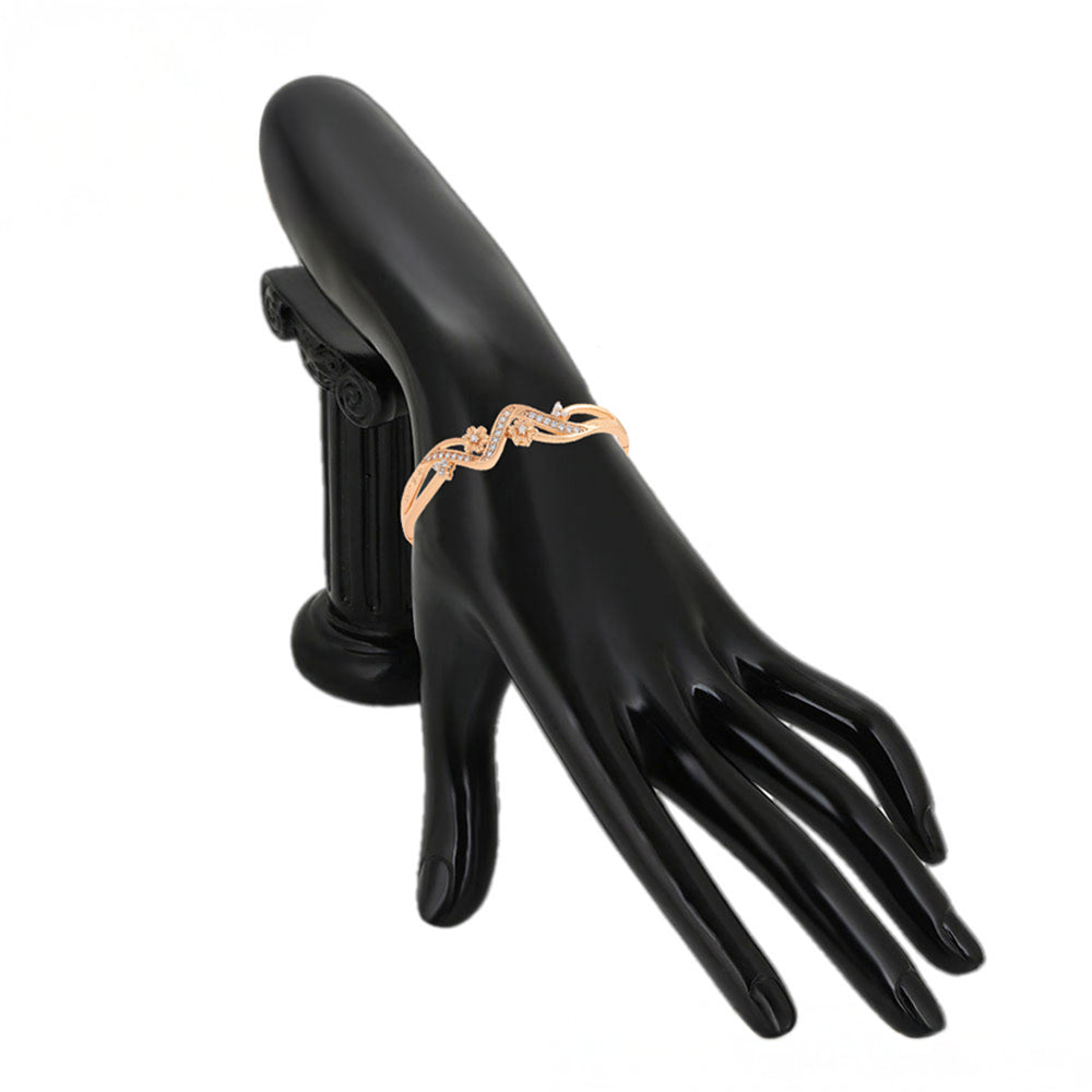 Brățară din Aliaj Placat cu Aur cu Cristal Alb Emporia®