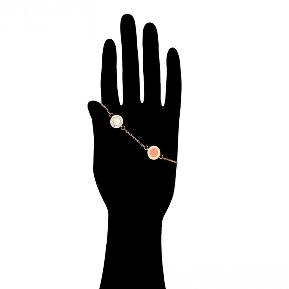 Set din Aliaj Placat cu Aur cu Cristal Roz Emporia® și Cristal Alb Emporia® ( Colier+Brățară )