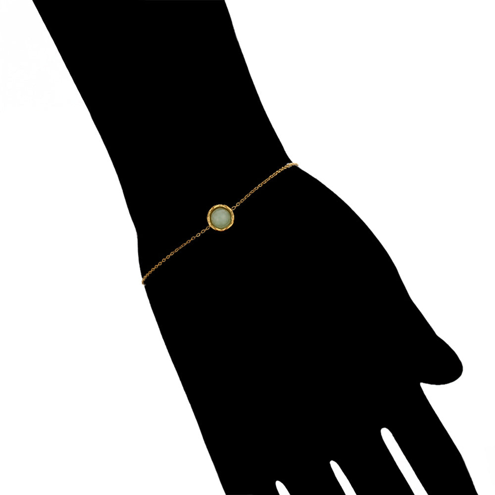 Brățară din Aliaj Placat cu Aur cu Cristal Verde Emporia®