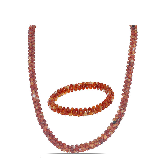 Set din Argint 925 Placat cu Aur ( -9.12 grame ) cu Agat Roșu 168.87 Carate