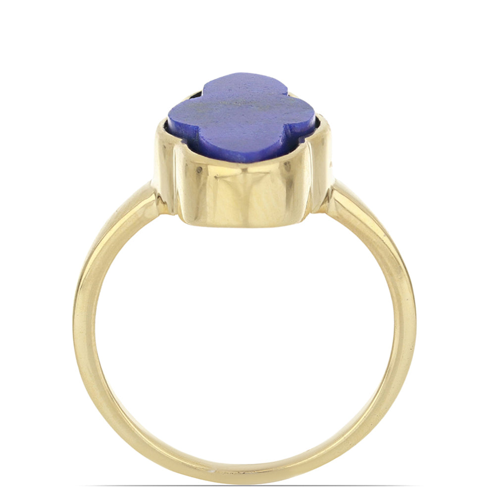 Inel din Argint 925 Placat cu Aur ( 3.42 grame ) cu Lapis Lazuli Badakhshan 5.4 Carate