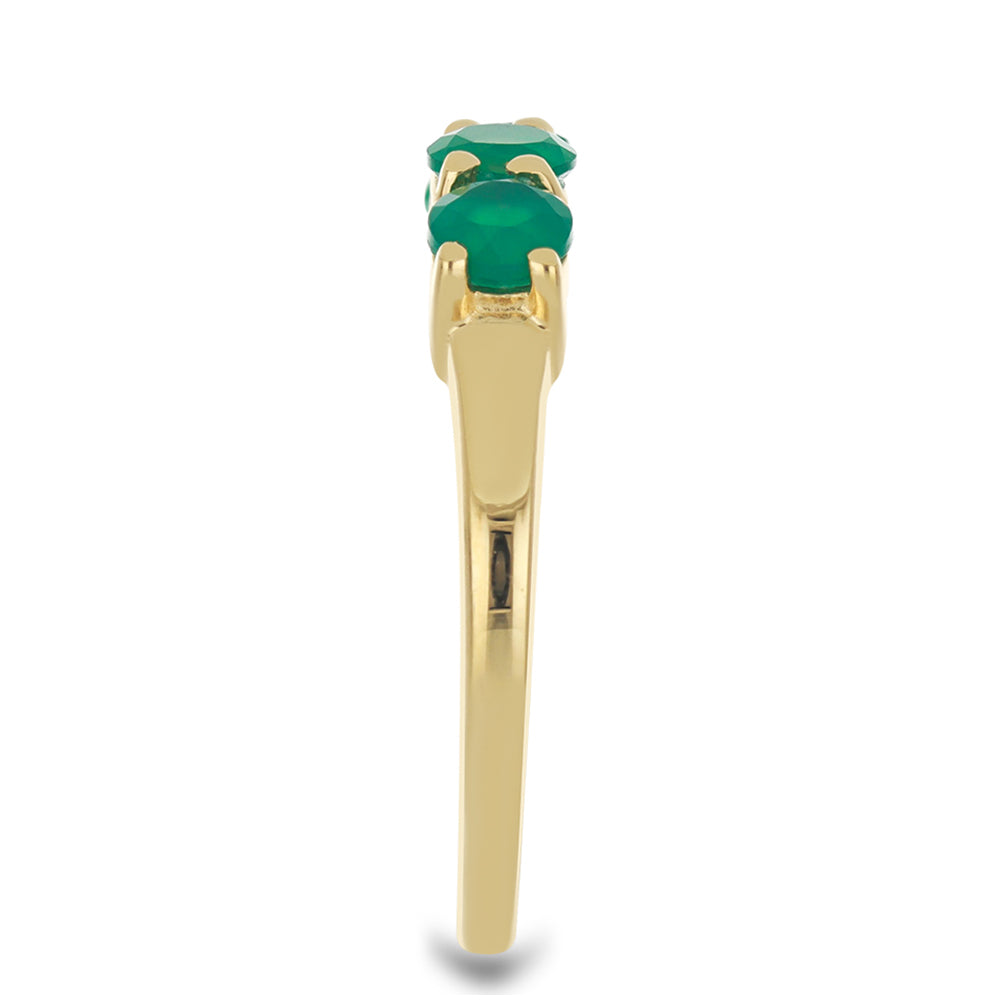 Inel din Argint 925 Placat cu Aur ( 2.51 grame ) cu Onix Verde 0.93 Carate