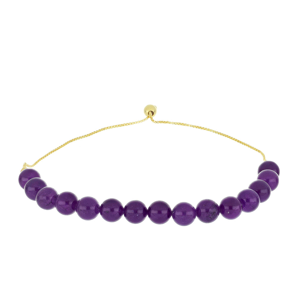 Brățară din Argint 925 Placat cu Aur ( 1.8 grame ) cu Agat Violet 57.55 Carate