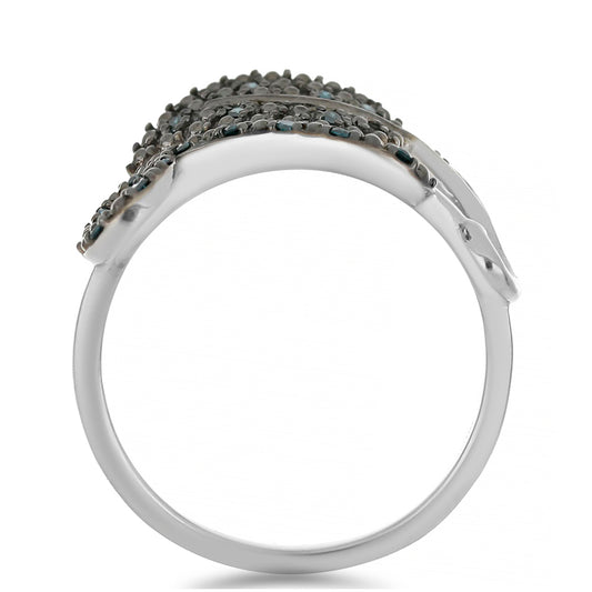 Inel din Argint 925 ( 3.88 grame ) cu Diamant Albastru 0.19 Carate