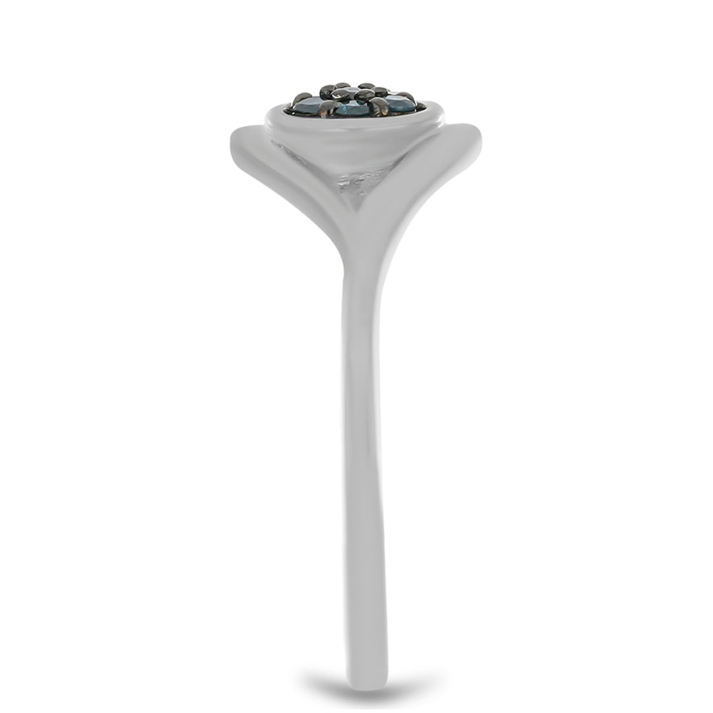 Inel din Argint 925 ( 2.11 grame ) cu Diamant Albastru 0.1 Carate
