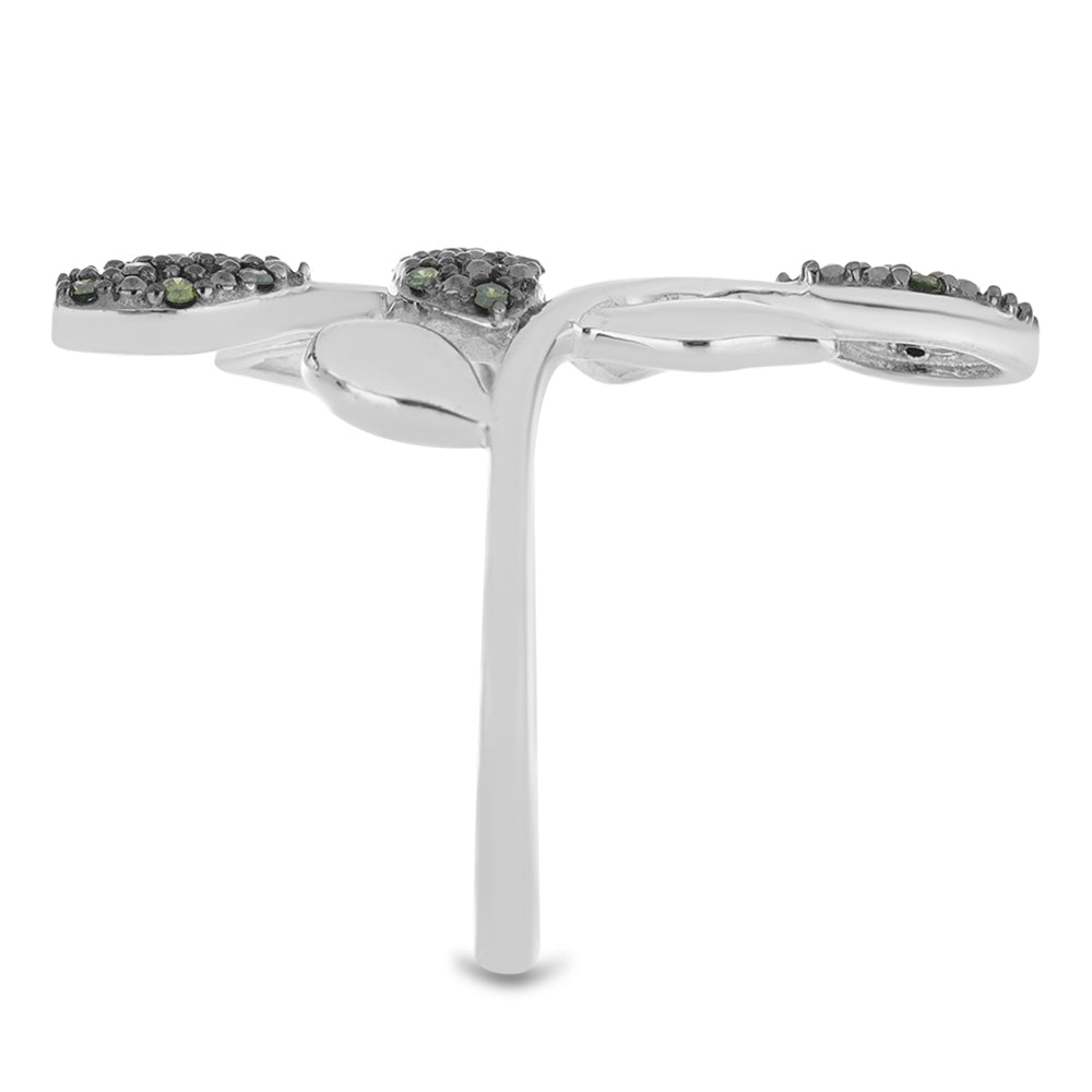 Inel din Argint 925 ( 3.36 grame ) cu Diamant Verde 0.18 Carate