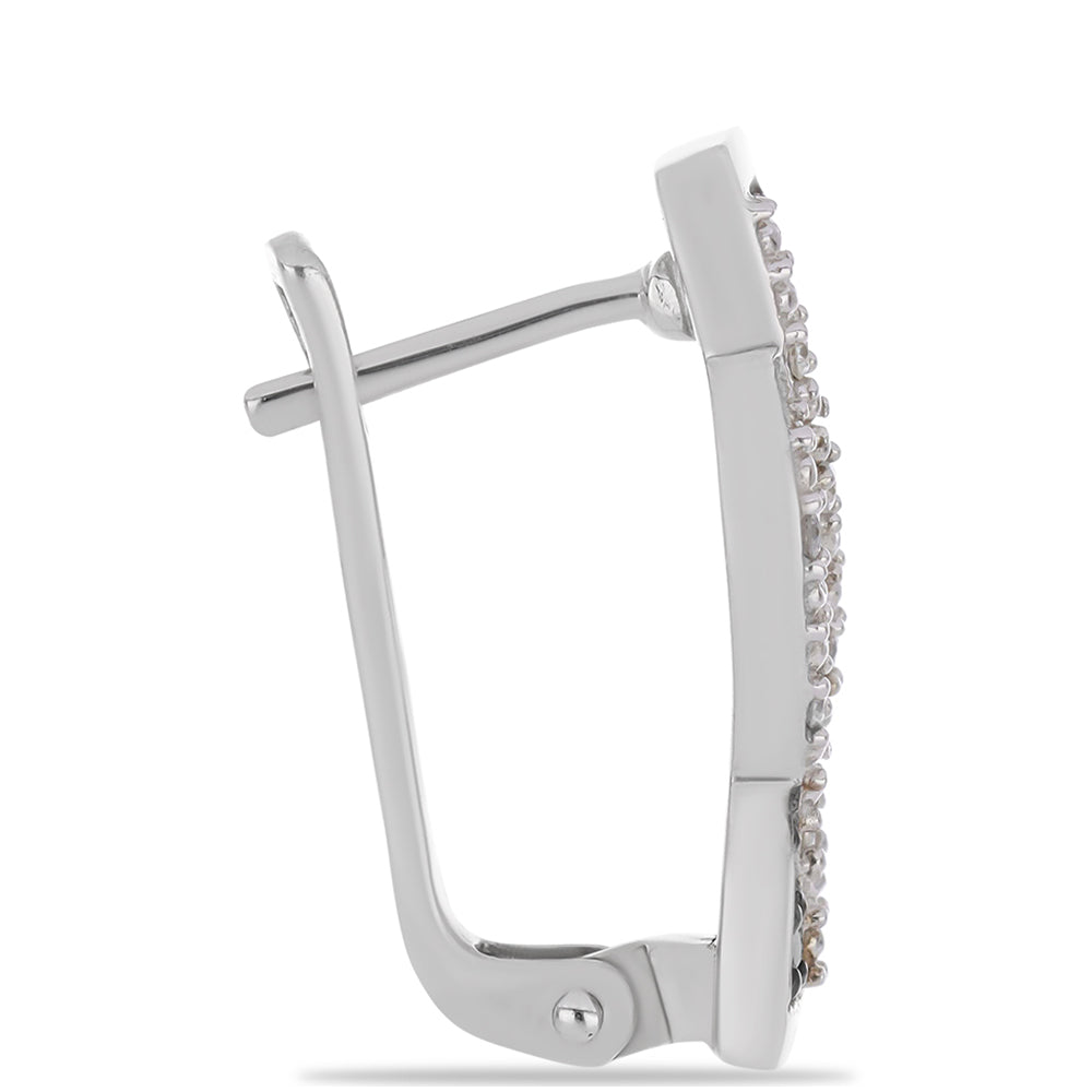 Cercei din Argint 925 ( 4.05 grame ) cu Diamant Verde și Diamant Alb 0.27 Carate