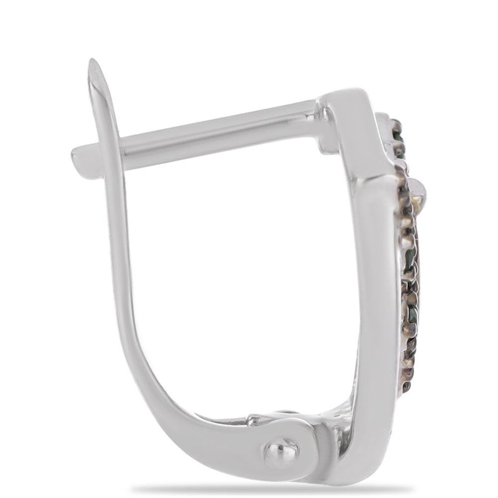 Cercei din Argint 925 ( 3.51 grame ) cu Diamant Verde 0.24 Carate