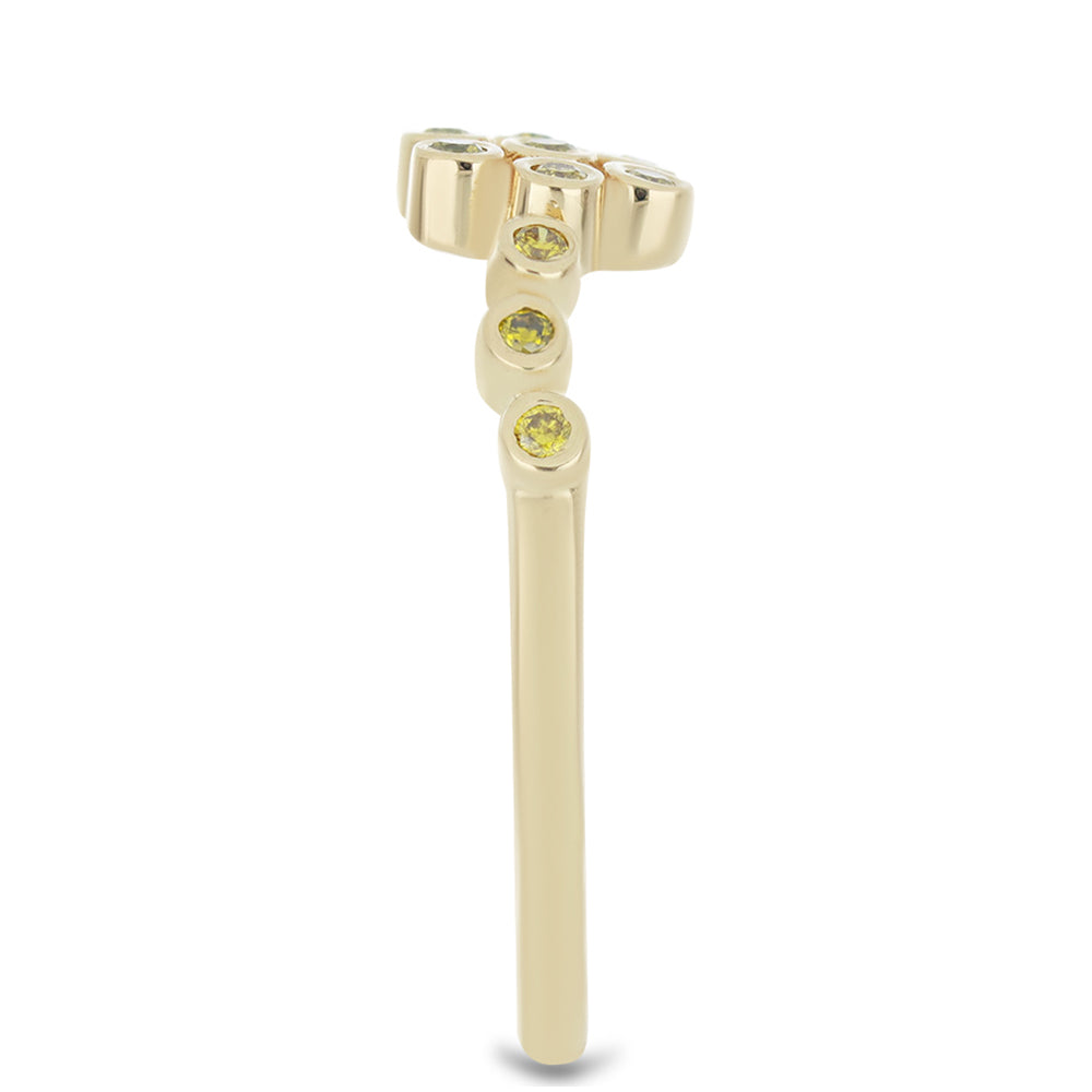 Inel din Argint 925 Placat cu Aur ( 1.87 grame ) cu Diamant Galben 0.16 Carate