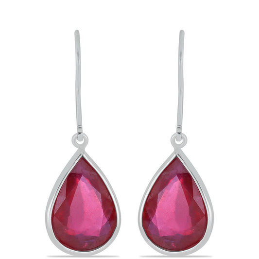 Cercei din Argint 925 ( 2.46 grame ) cu Rubin Malagasy 13.3 Carate