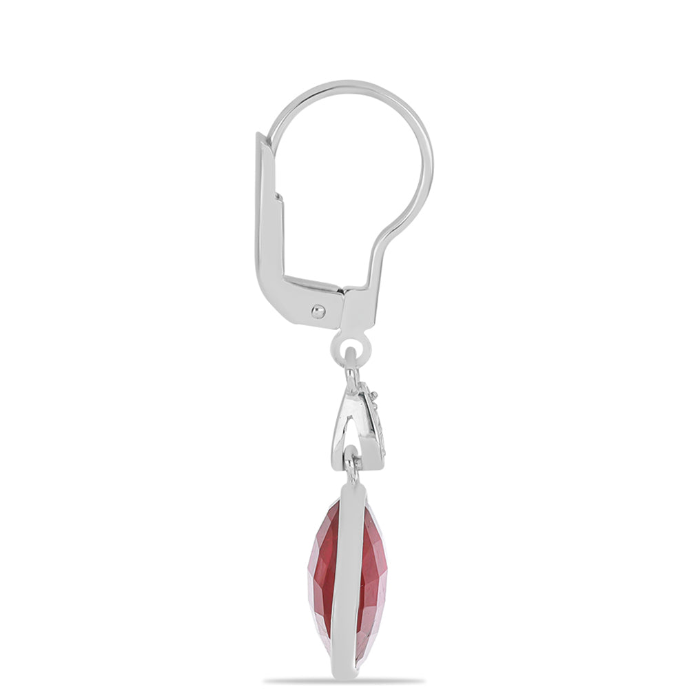 Cercei din Argint 925 ( 1.74 grame ) cu Rubin Malagasy și Topaz Alb 10.72 Carate