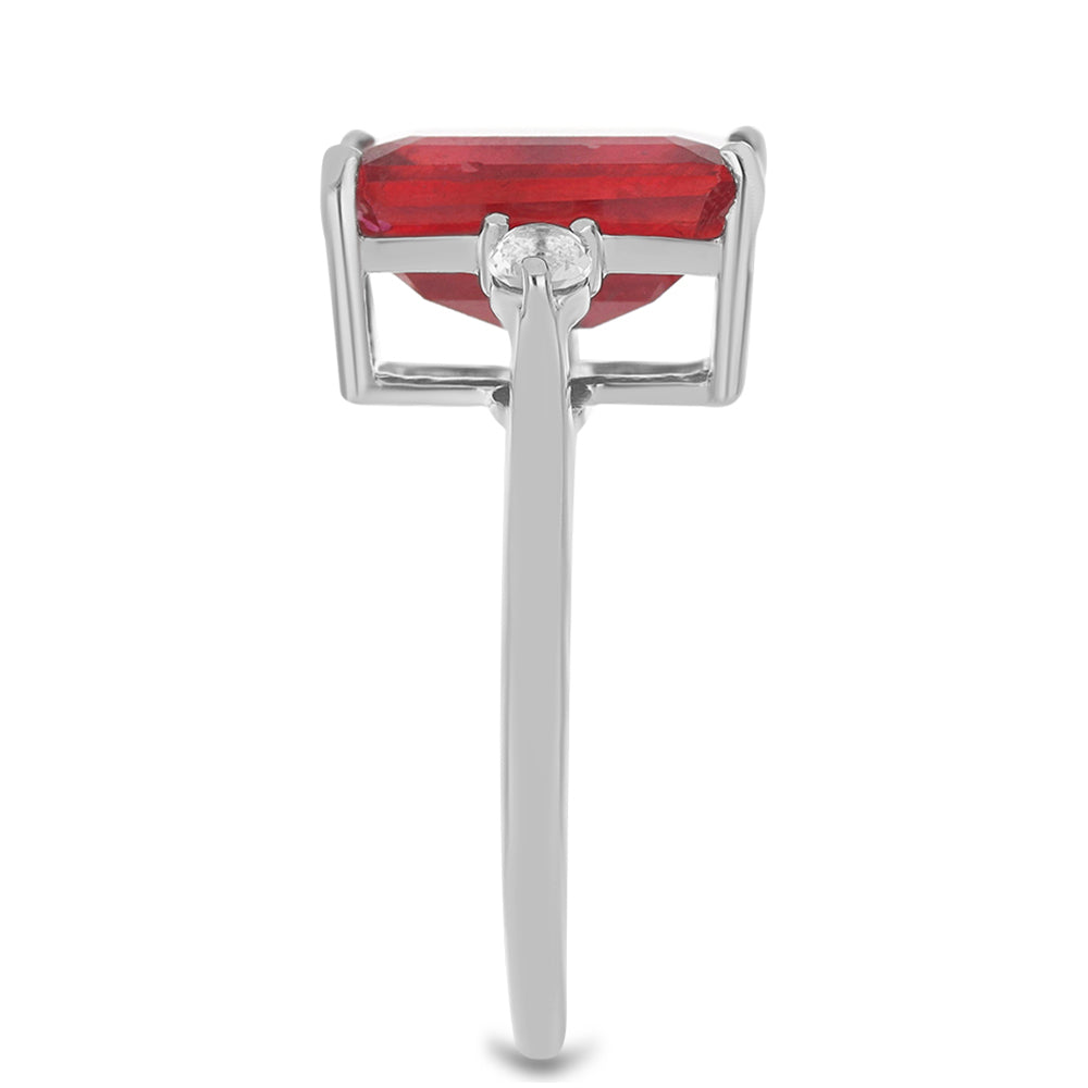 Inel din Argint 925 ( 2.21 grame ) cu Rubin Malagasy și Topaz Alb 6.14 Carate