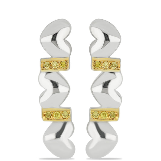 Cercei din Argint 925 ( 4.61 grame ) cu Diamant Galben 0.12 Carate