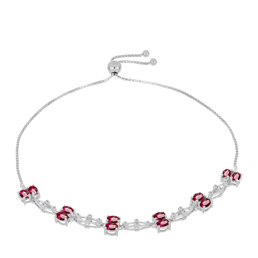 Brățară din Argint 925 ( 4.93 grame ) cu Rubelit Cruzeiro și Topaz Alb 2.19 Carate