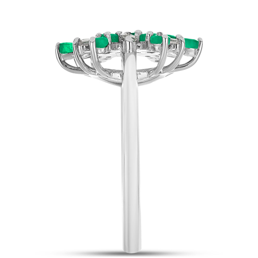 Inel din Argint 925 ( 2.82 grame ) cu Smarald Brazilian și Zircon Alb 1.33 Carate