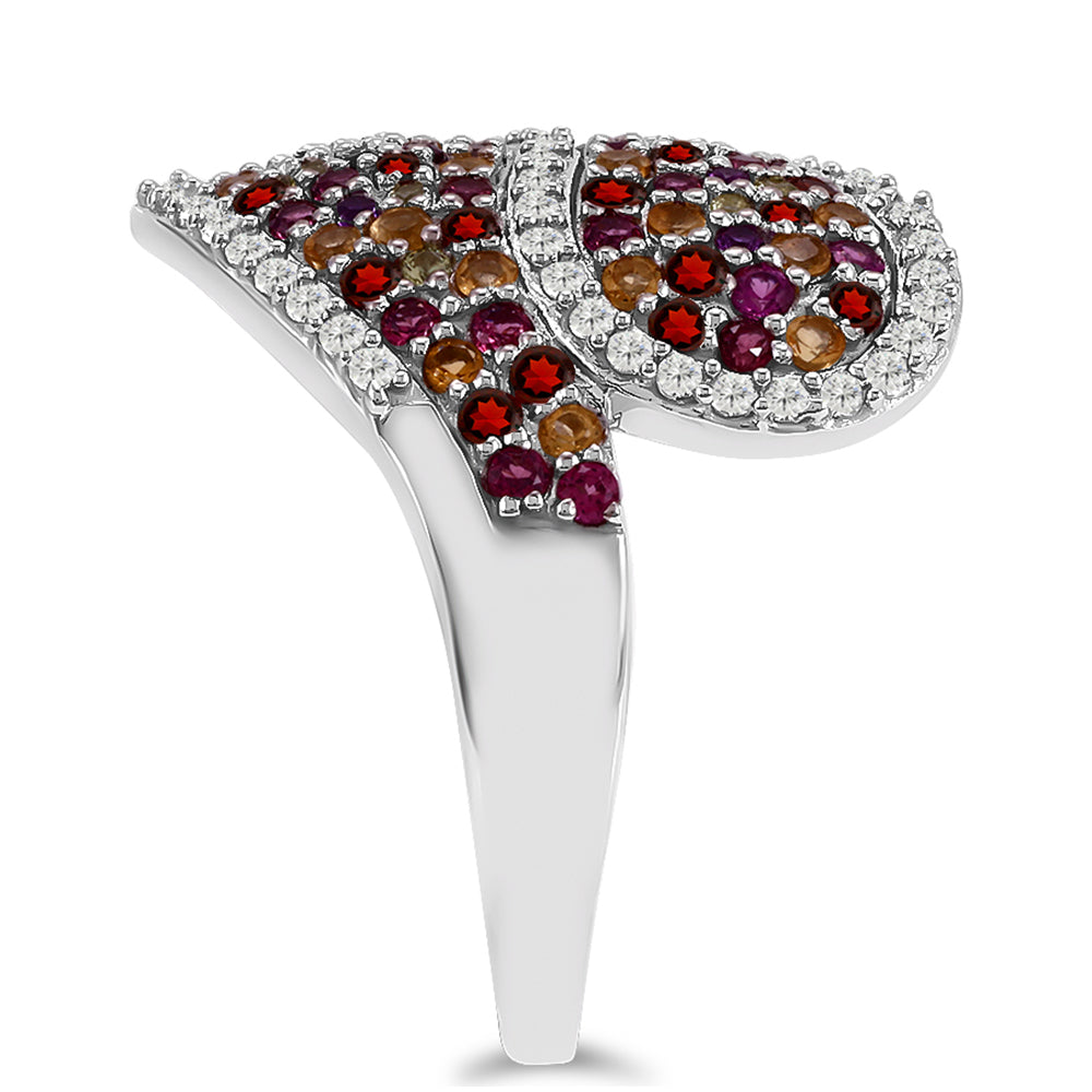 Inel din Argint 925 ( 4.57 grame ) cu Granat Barton și Citrin Ural 1.72 Carate