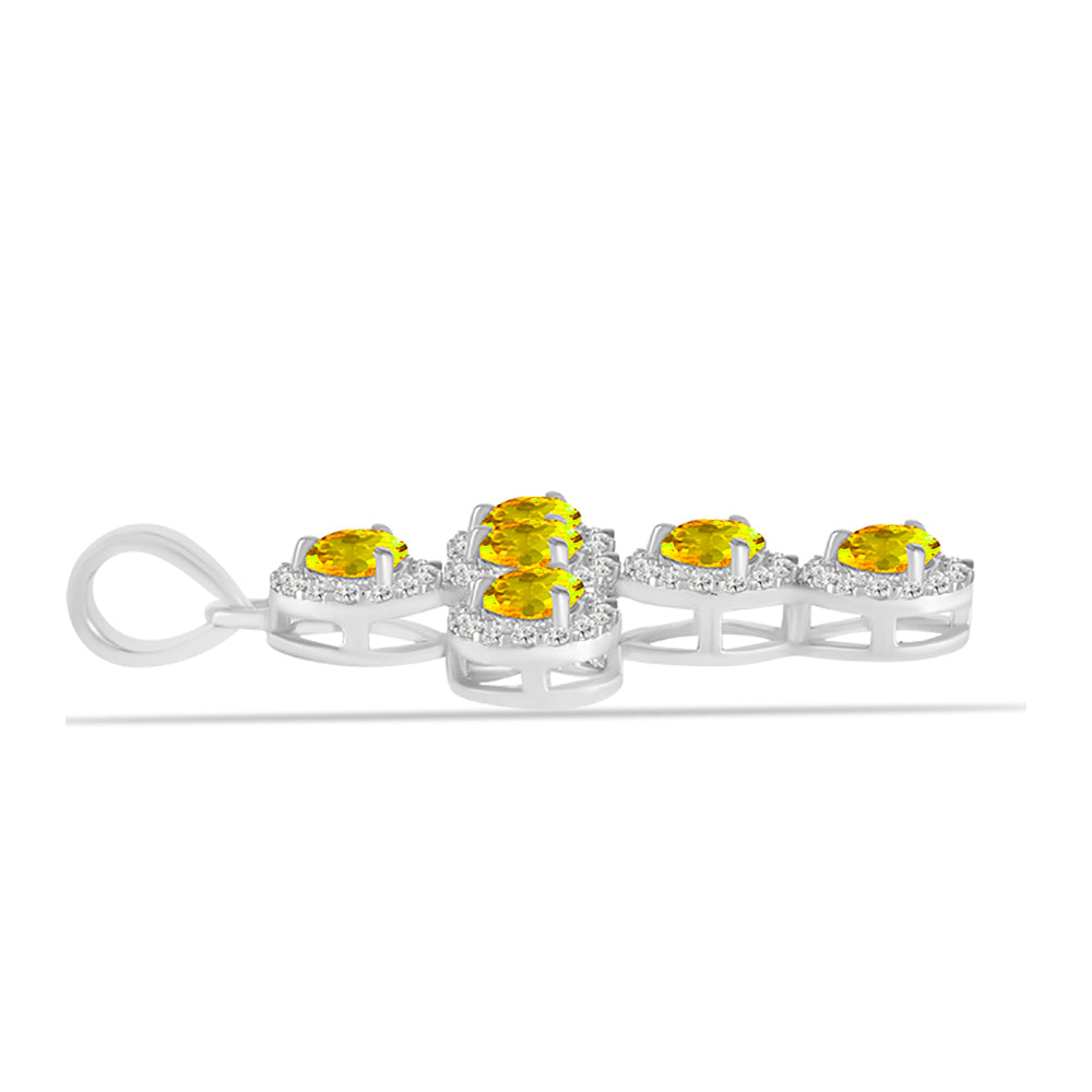 Cruce Pandantiv din Argint 925 ( 2.59 grame ) cu Citrin Ural și Topaz Alb 2 Carate