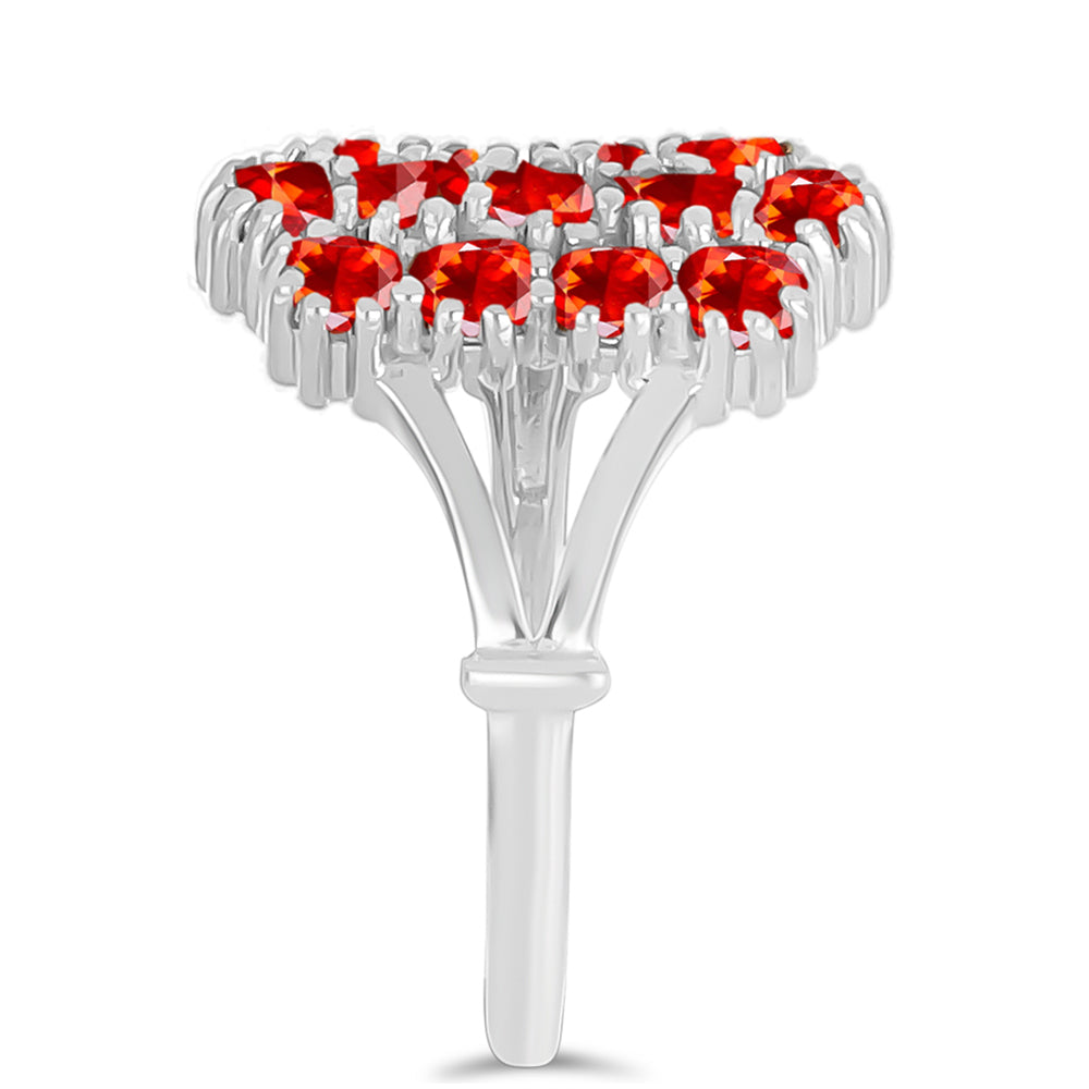 Inel din Argint 925 ( 3.47 grame ) cu Opal Etiopian Lega Dembi Roșu 0.86 Carate