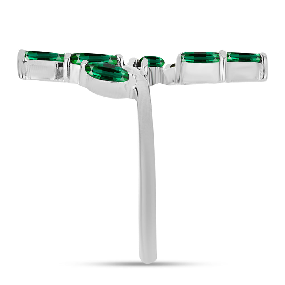 Inel din Argint 925 ( 3.85 grame ) cu Turmalină Verde 1.45 Carate