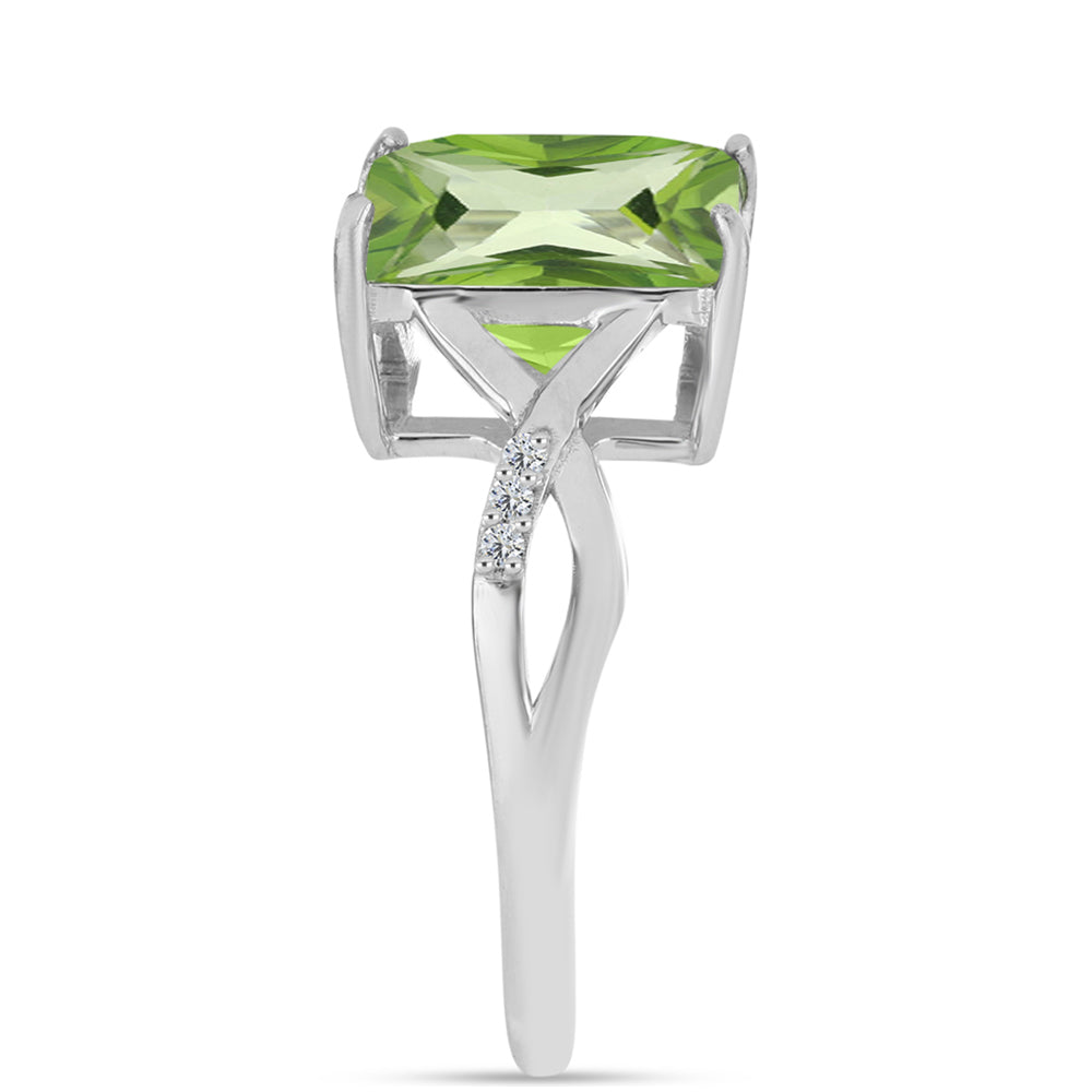 Inel din Argint 925 ( 2.51 grame ) cu Cuarț Verde și Topaz Alb 4.59 Carate