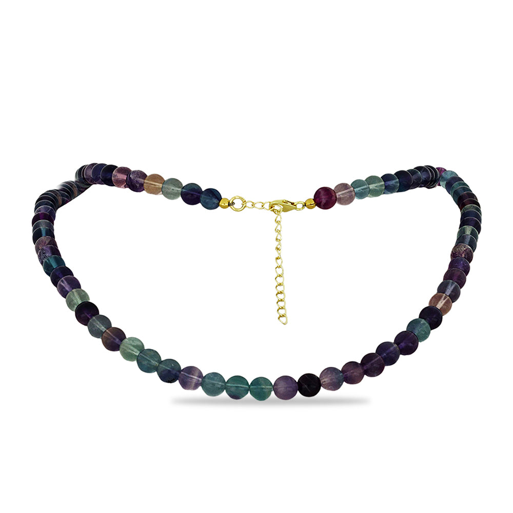 Colier din Argint 925 Placat cu Aur ( 1 grame ) cu Fluorit 152.5 Carate