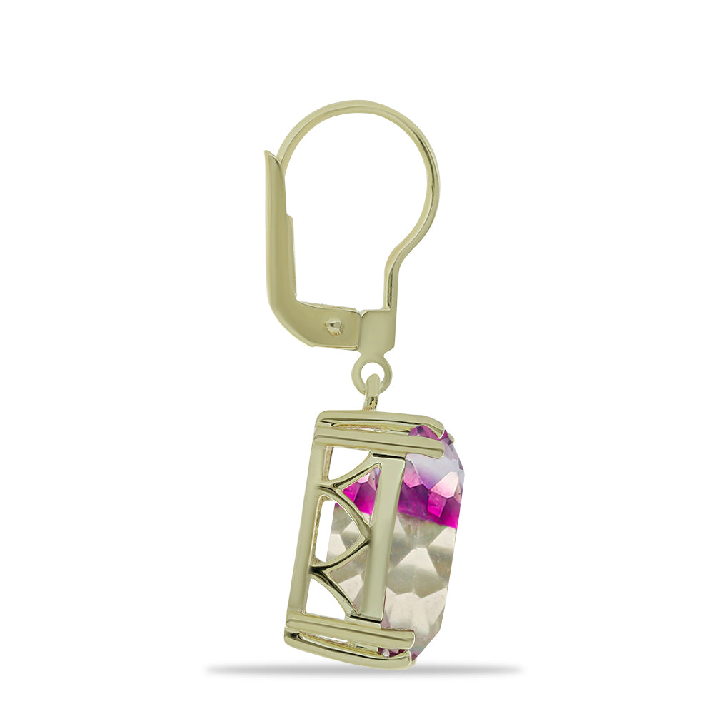 Cercei din Argint 925 Placat cu Aur ( 4.04 grame ) cu Fluorit Violet 16.08 Carate