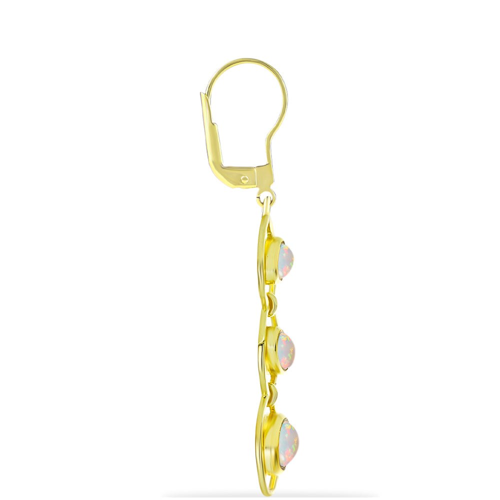 Cercei din Argint 925 Placat cu Aur ( 4.02 grame ) cu Opal Welo 1.37 Carate