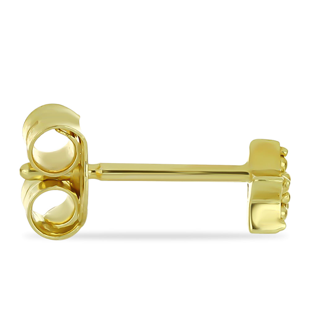 Set din Argint 925 Placat cu Aur ( 3.13 grame ) cu Diamant de culoarea Șampaniei și Diamant Alb 0.09 Carate ( Cercei )