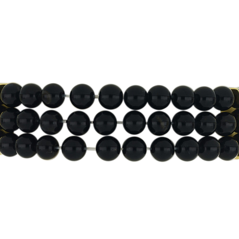 Brățară din Argint 925 Placat cu Aur ( 5.51 grame ) cu Onix Negru și Topaz Alb 142.59 Carate