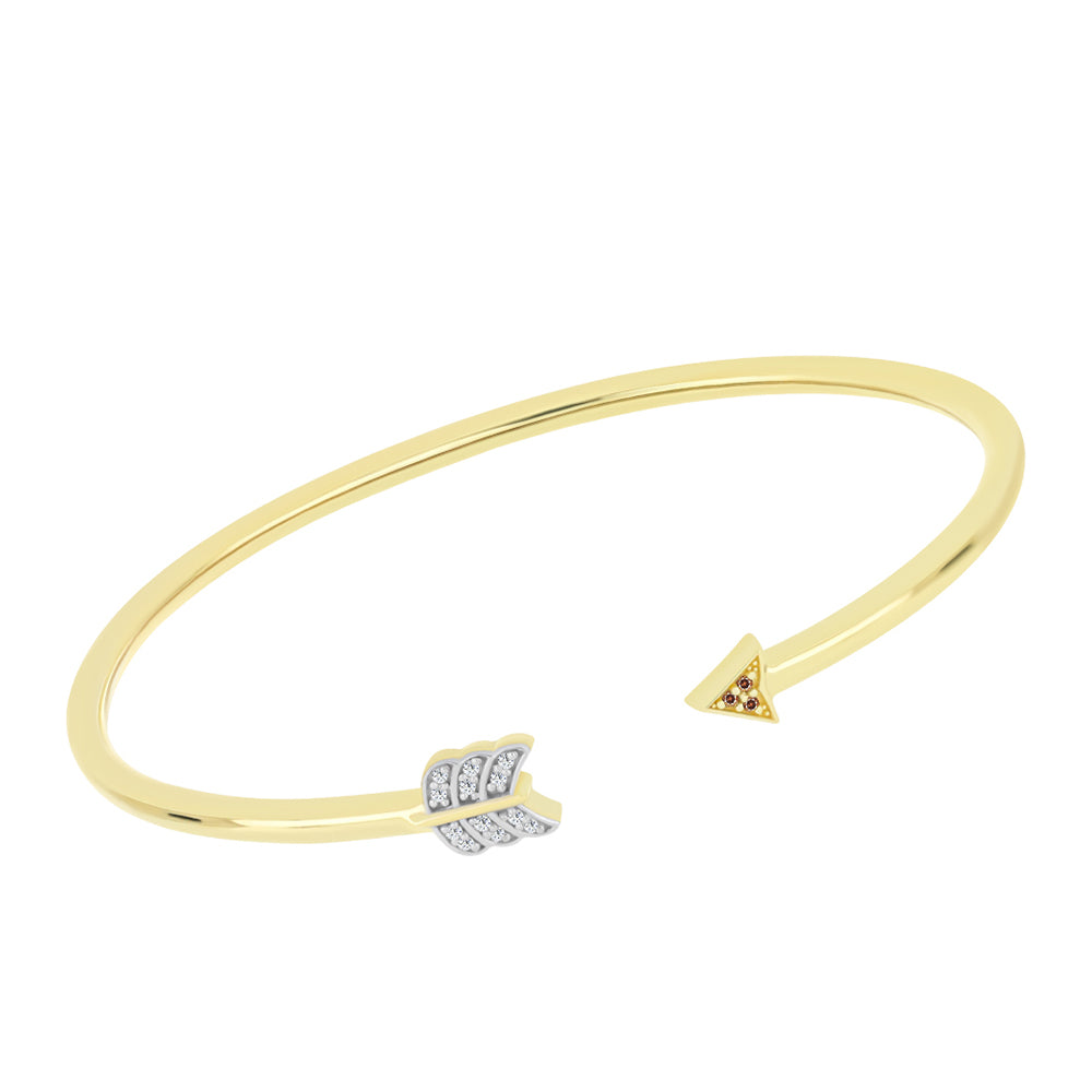 Brățară din Argint 925 Placat cu Aur ( 8.01 grame ) cu Diamant de culoarea Șampaniei și Diamant Alb 0.1 Carate
