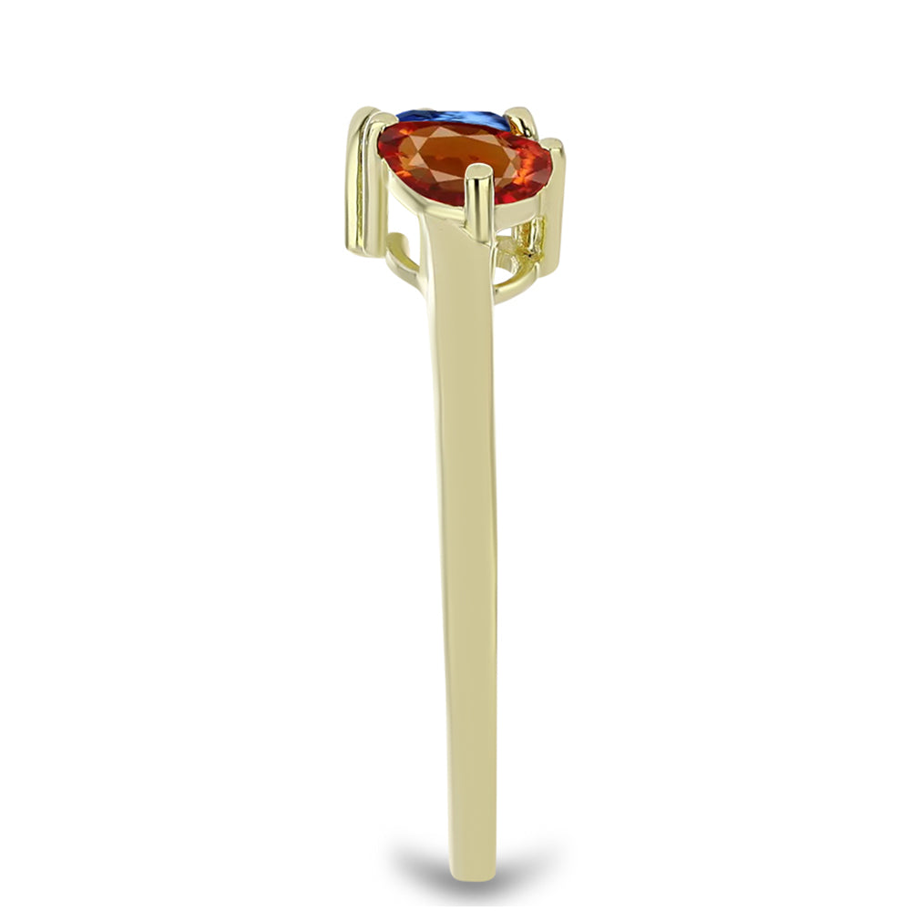 Inel din Argint 925 Placat cu Aur ( 1.57 grame ) cu Safir Rosebery Curcubeu 1.31 Carate