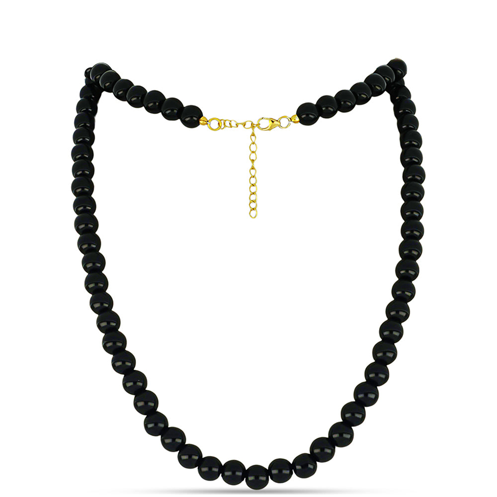 Colier din Argint 925 Placat cu Aur ( 1.03 grame ) cu Onix Negru Suwar 208.53 Carate