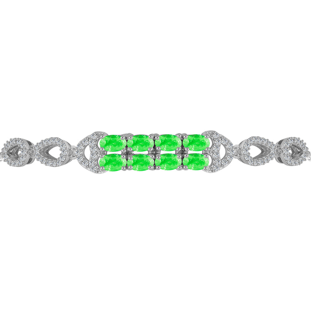 Brățară din Argint 925 ( 6.25 grame ) cu Opal Hialit și Topaz Alb 2.11 Carate