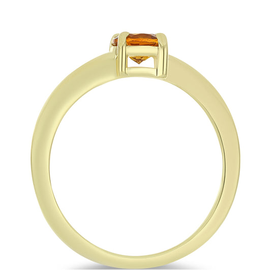 Inel din Argint 925 Placat cu Aur ( 1.82 grame ) cu Citrin Madeira 0.41 Carate