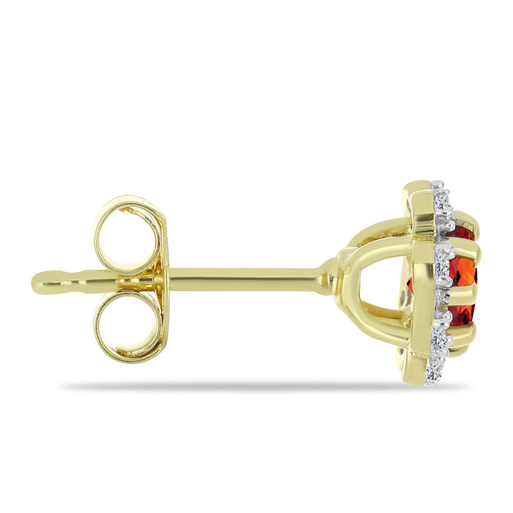 Cercei din Argint 925 Placat cu Aur ( 1.17 grame ) cu Citrin Madeira și Topaz Alb 0.58 Carate