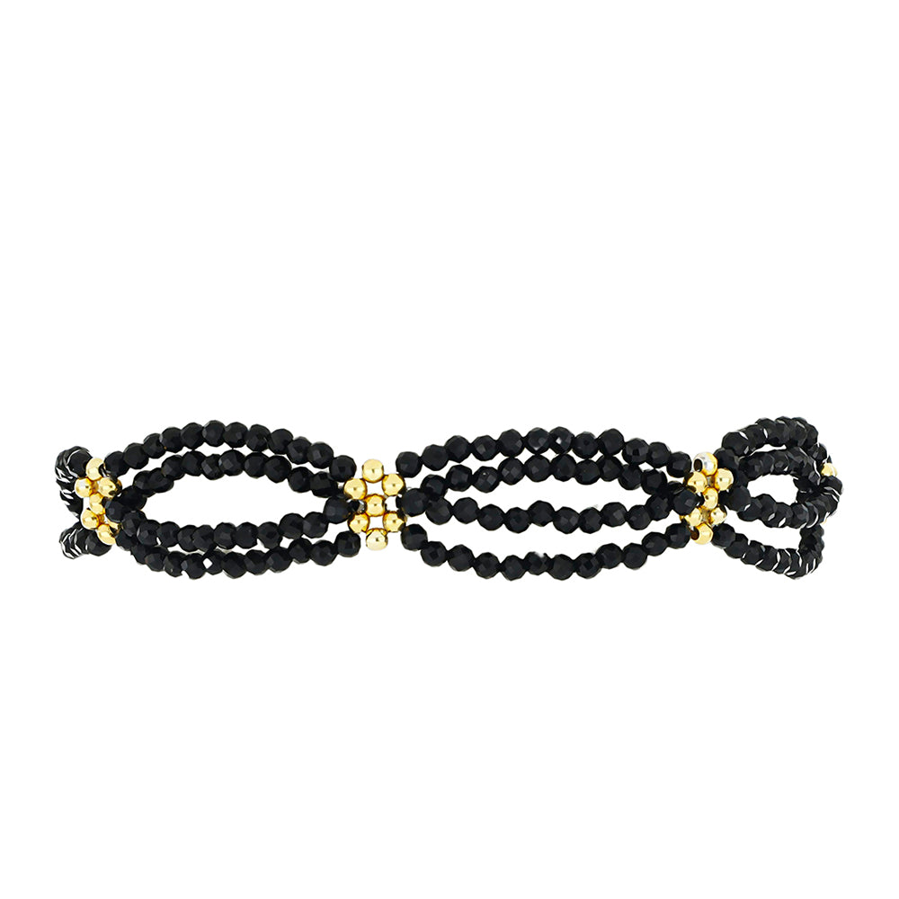 Brățară din Argint 925 Placat cu Aur ( 2.36 grame ) cu Spinel Negru 17.48 Carate