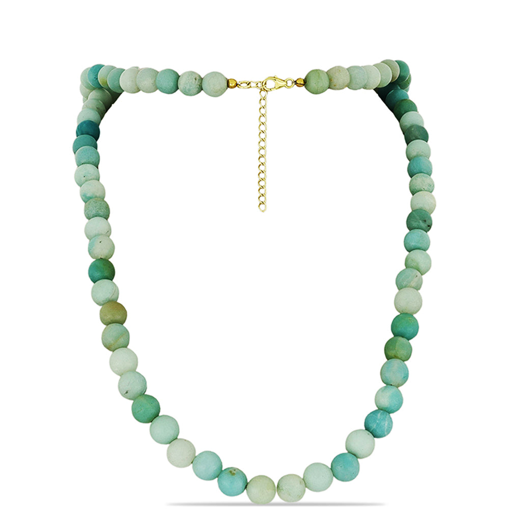 Colier din Argint 925 Placat cu Aur ( 1 grame ) cu Amazonit 225.8 Carate