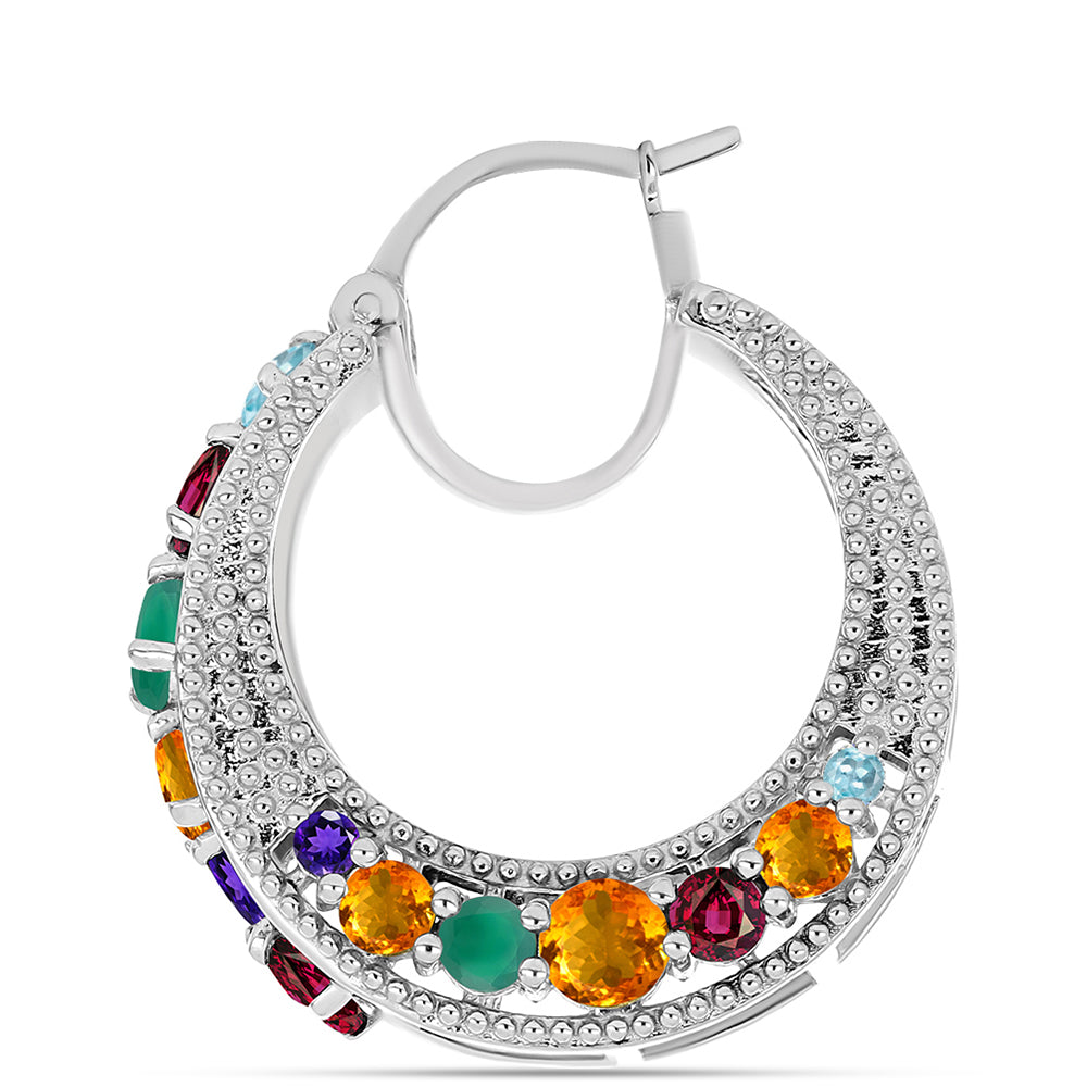 Cercei din Argint 925 ( 8.22 grame ) cu Ametist Marocan și Agat Verde 4.32 Carate