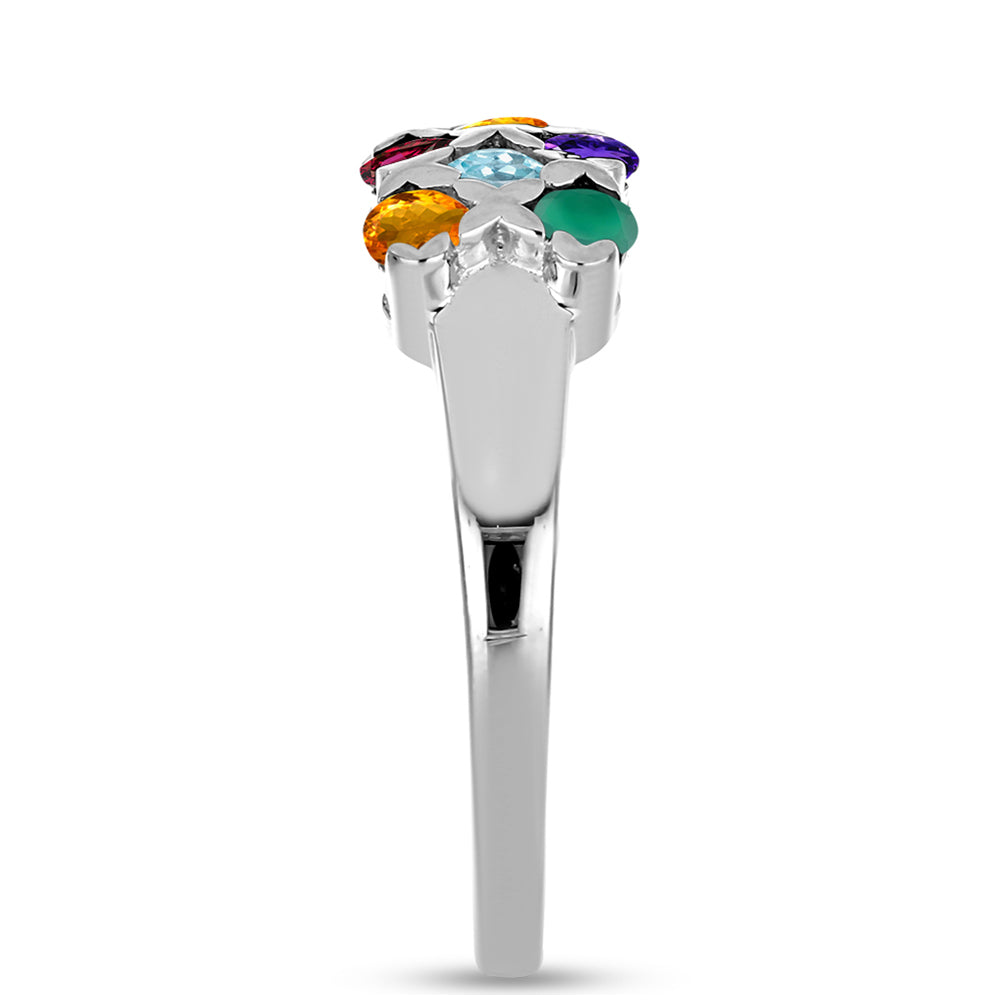 Inel din Argint 925 ( 3.19 grame ) cu Ametist Marocan și Agat Verde 1.19 Carate