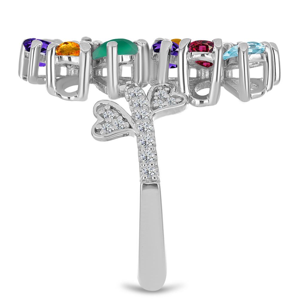 Inel din Argint 925 ( 4.24 grame ) cu Ametist Marocan și Agat Verde 2.63 Carate