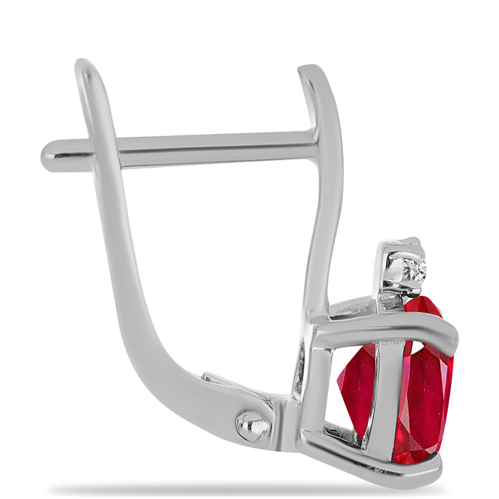 Cercei din Argint 925 ( 2.26 grame ) cu Agat Roșu și Topaz Alb 2.16 Carate