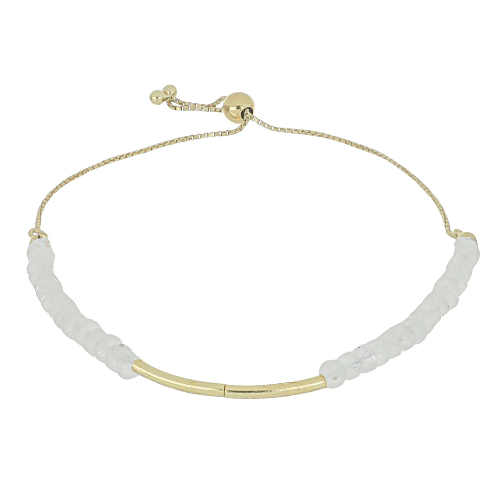 Brățară din Argint 925 Placat cu Aur ( 2.4 grame ) cu Piatra Lunii Curcubeu 15 Carate