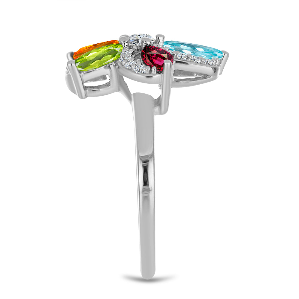 Inel din Argint 925 ( 2.78 grame ) cu Ametist Marocan și Peridot Changbai 1.55 Carate