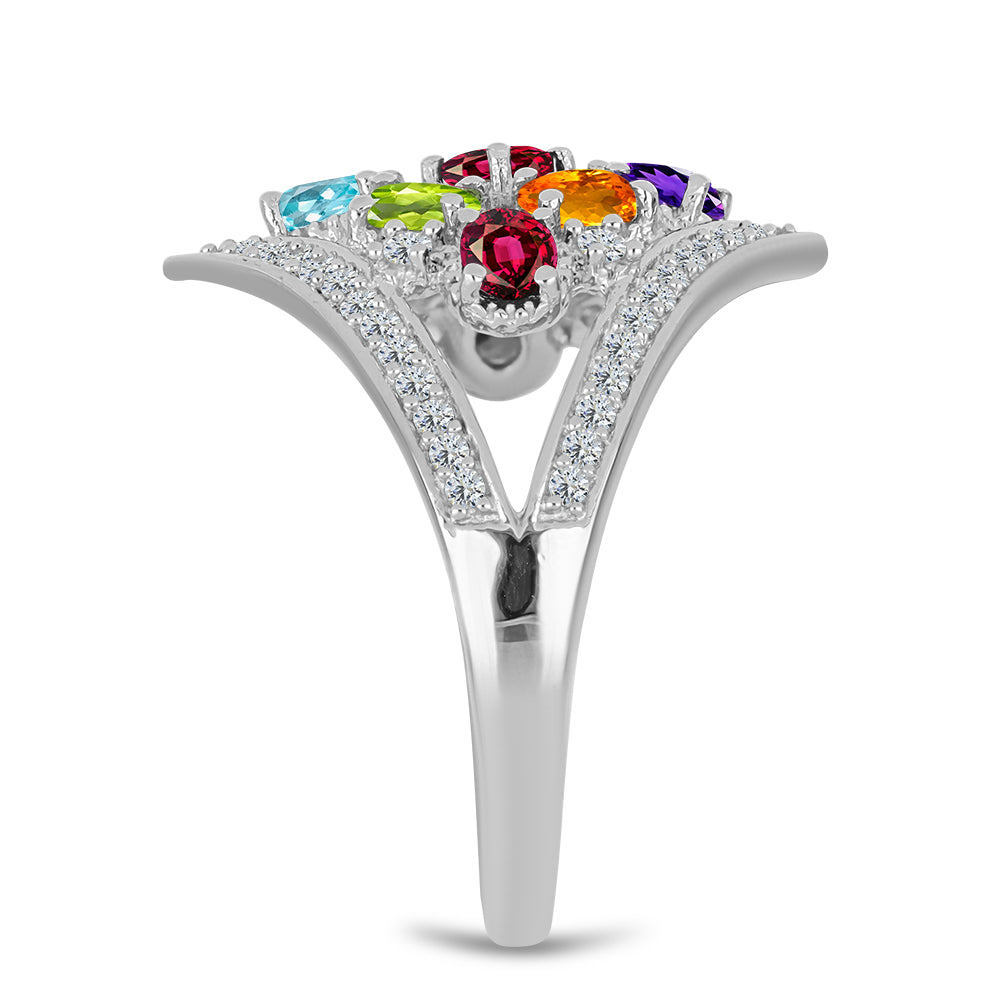 Inel din Argint 925 ( 4.18 grame ) cu Ametist Marocan și Peridot Changbai 2.35 Carate