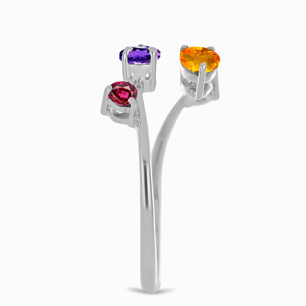 Inel din Argint 925 ( 1.83 grame ) cu Ametist Marocan și Citrin Rio Golden 1.02 Carate