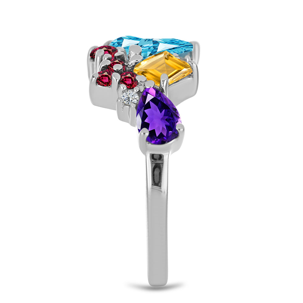 Inel din Argint 925 ( 3.51 grame ) cu Ametist Marocan și Citrin Rio Golden 2.75 Carate