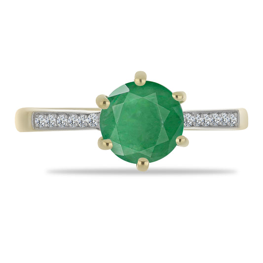 Inel din Argint 925 Placat cu Aur ( 2.62 grame ) cu Smarald Brazilian și Topaz Alb 2.12 Carate