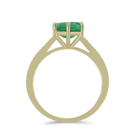 Inel din Argint 925 Placat cu Aur ( 2.62 grame ) cu Smarald Brazilian și Topaz Alb 2.12 Carate