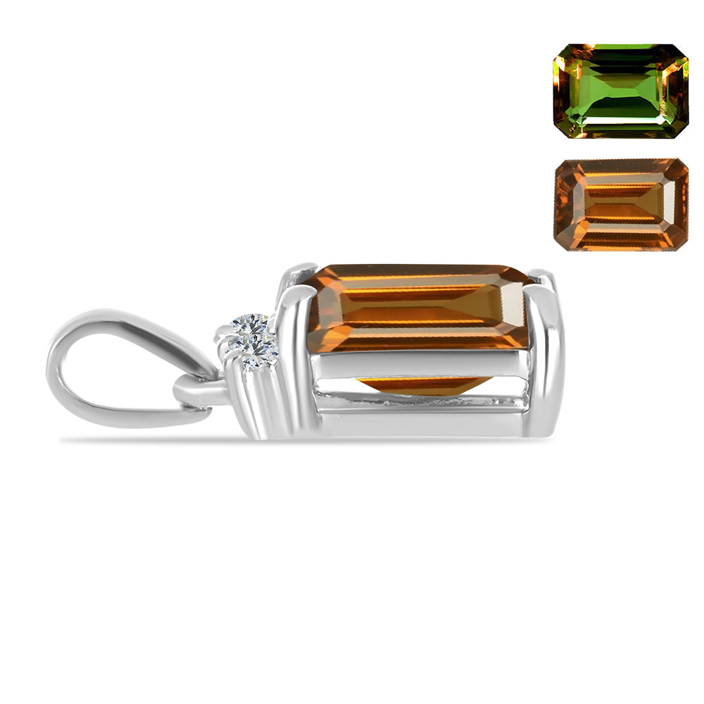 Pandantiv din Argint 925 ( 0.81 grame ) cu Zultanit Anatolian și Topaz Alb 1.96 Carate