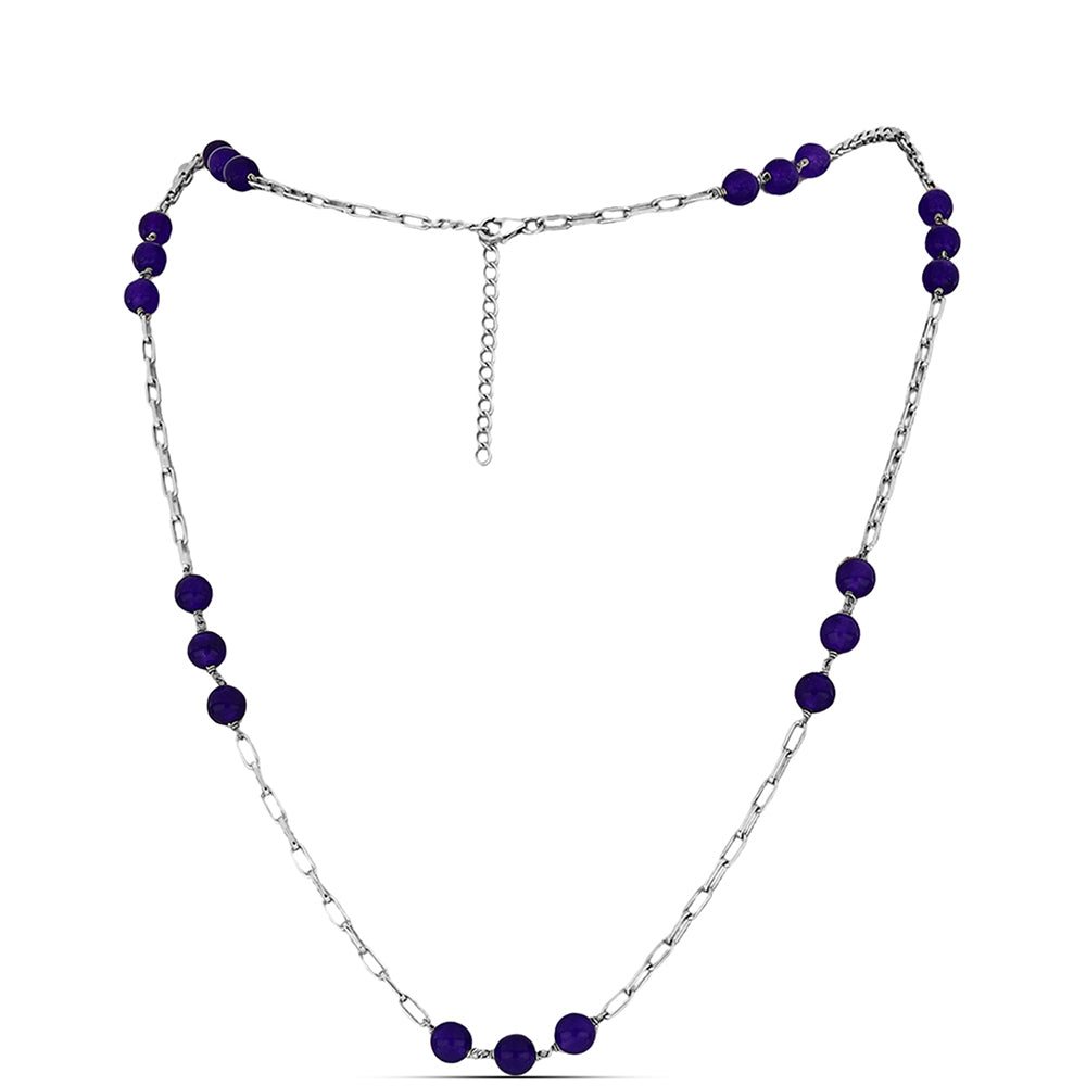 Colier din Argint 925 ( 7.32 grame ) cu Jad Violet 16.05 Carate